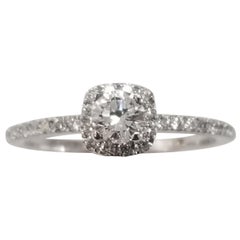 14 Karat White Gold Ladies Diamond Halo Ring