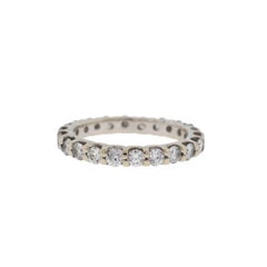 14 Karat White Gold Ladies Diamond Wedding Band Ring 1.1 Carat