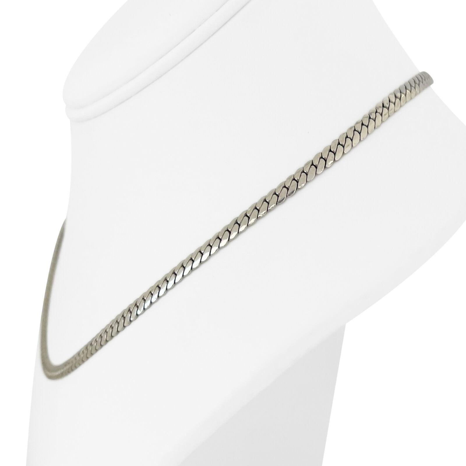 14k Weißgold 8.8g Damen 3.5mm abgeflachte kubanische Gliederkette Halskette 17