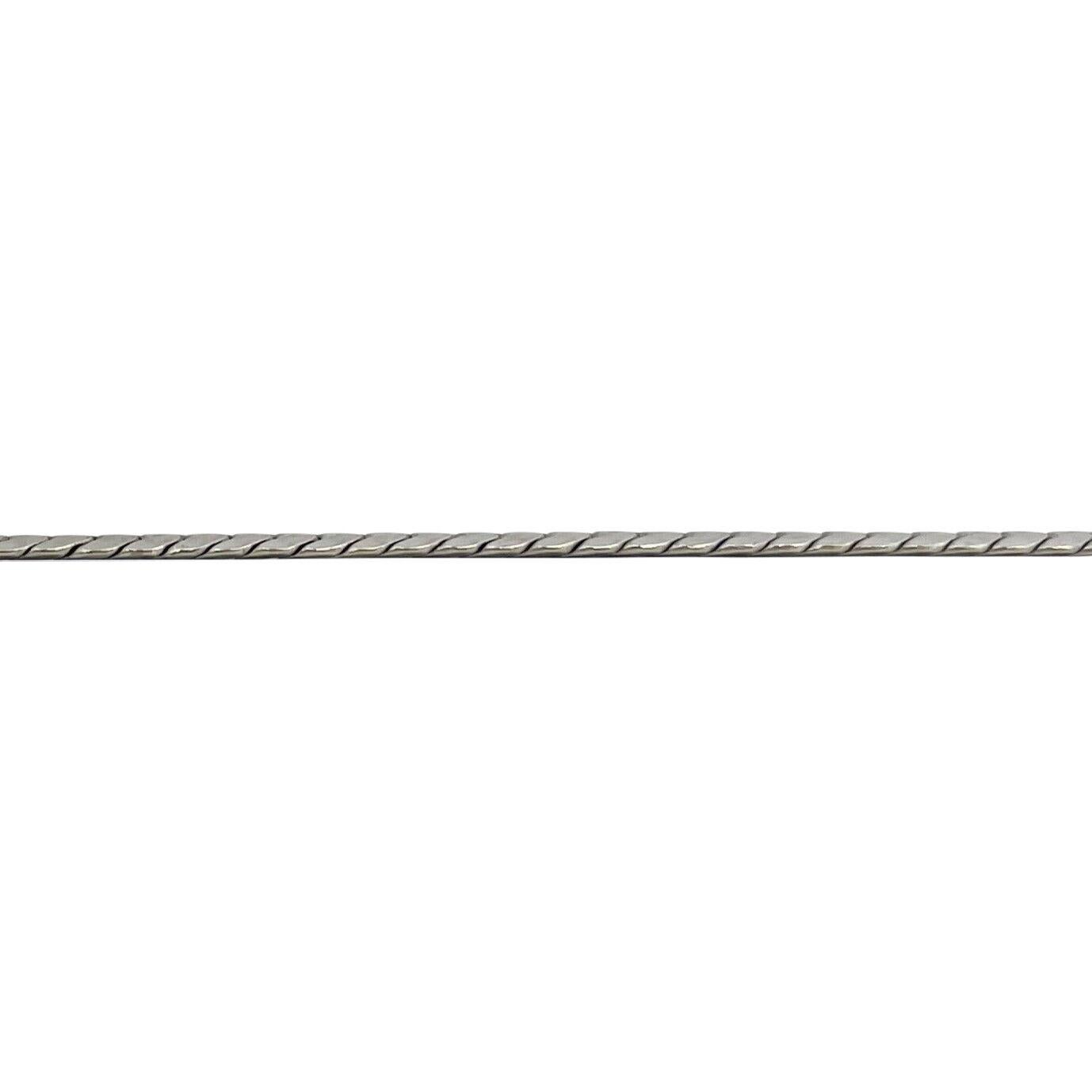 14 Karat Weißgold Damen Flattened Cuban Gliederkette Halskette 1