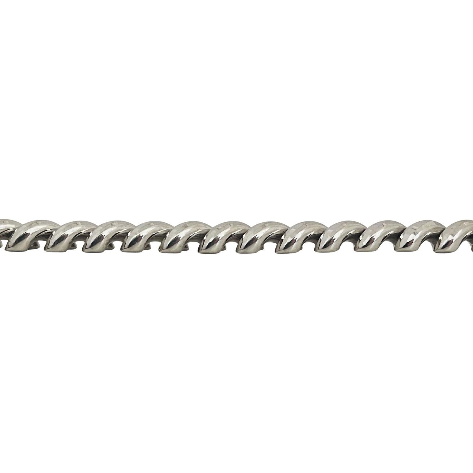 14 Karat Weißgold funkelndes San Marco Gliederarmband für Damen im Zustand „Gut“ in Guilford, CT