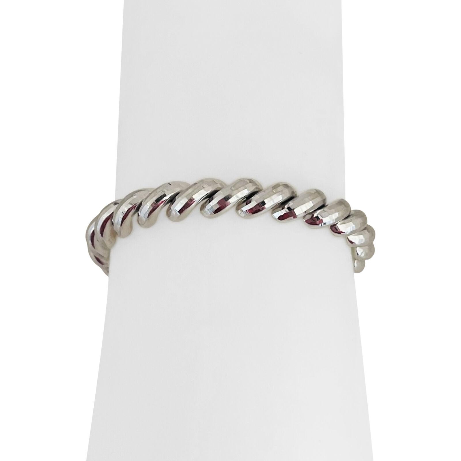 14 Karat Weißgold funkelndes San Marco Gliederarmband für Damen 4