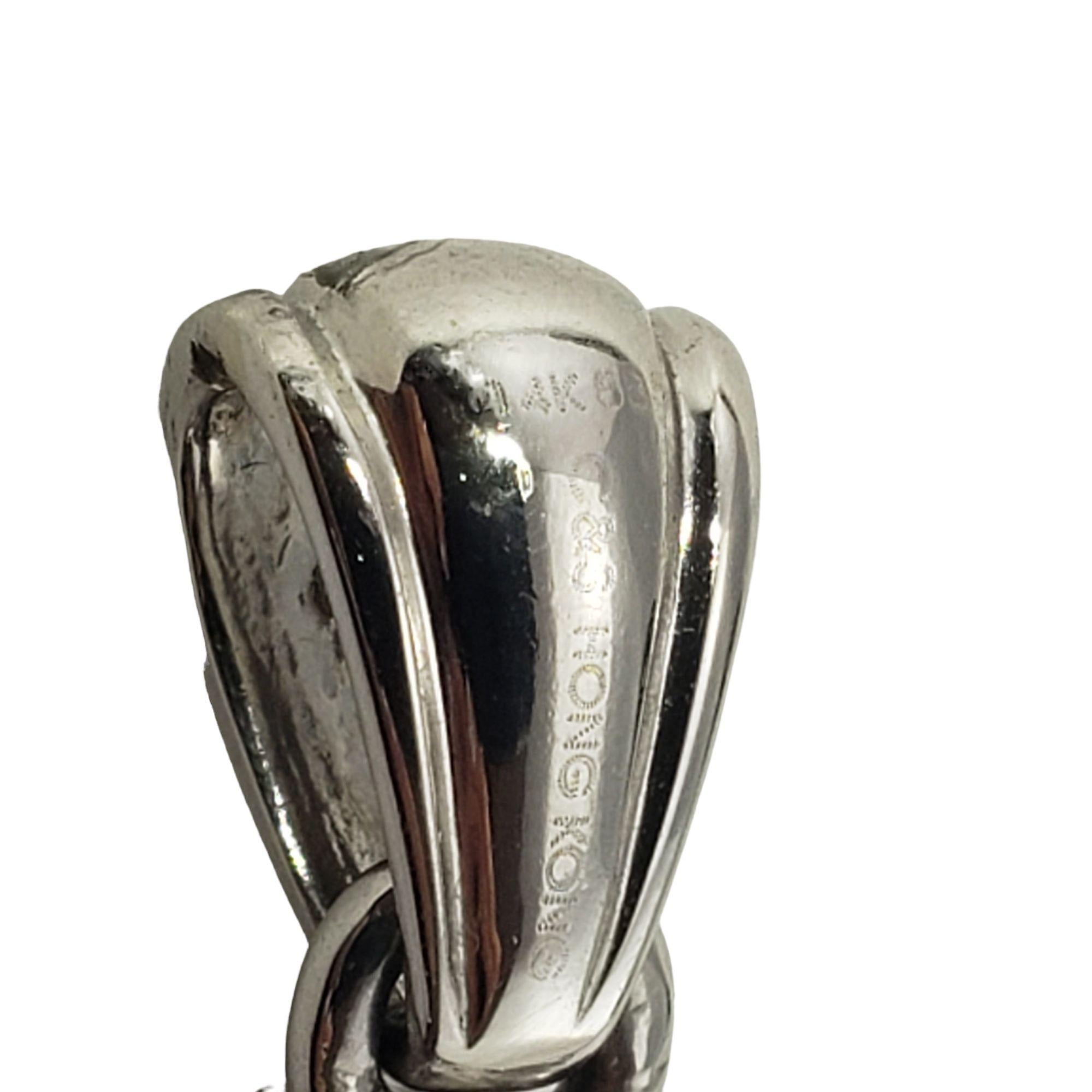 Ciondolo a croce grande con diamante in oro bianco 14 carati #21592 in vendita 1