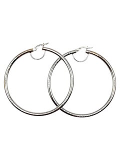 14 Karat White Gold Large Hoop Earrings #20473