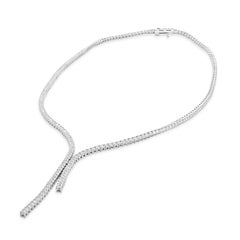 Halskette aus 14 Karat Weißgold mit Diamanten im Lariat-Stil