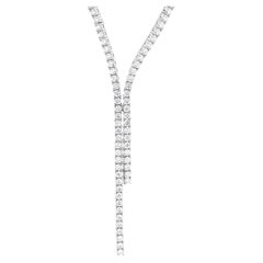 14 Karat White Gold Lariat Style Diamond Necklace