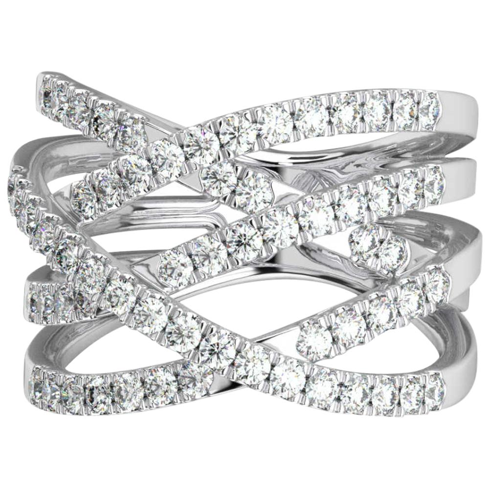 14 Karat White Gold Laval Fashion Diamond Ring '1.00 Carat' For Sale