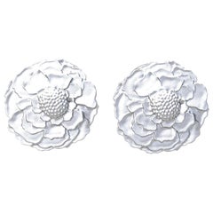 14 Karat White Gold Marigold Cufflinks