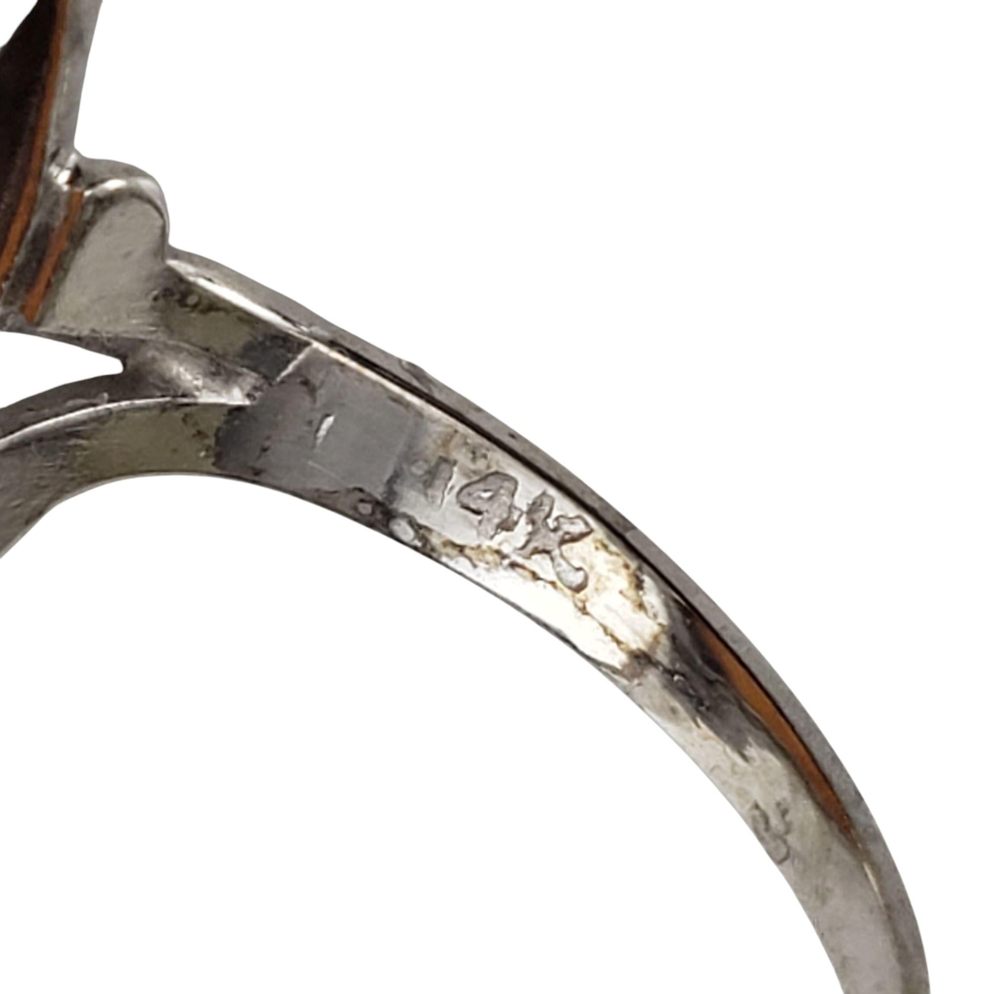 14 Karat White Gold Marquis Shape Cameo Ring Size 4.5-4.75 #21241 For Sale 1