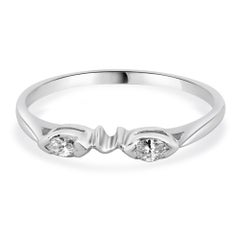 14 Karat White Gold Marquise Cut Diamond Band