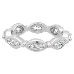 14 Karat White Gold Marquise Diamond Eternity Band