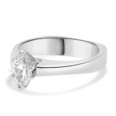 14 Karat White Gold Marquise Solitaire Engagement Ring