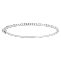 Bangle in oro bianco 14 carati con diamanti micro-forati da 1 carato