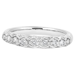 Anillo de Diamantes Milgrain de Oro Blanco de 14 Kilates