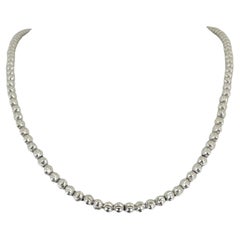 Collana A Link in oro bianco 14 carati con perline a forma di luna, Italia