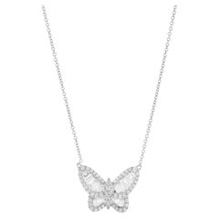 18 Karat White Gold Mosaic Set Diamond Butterfly