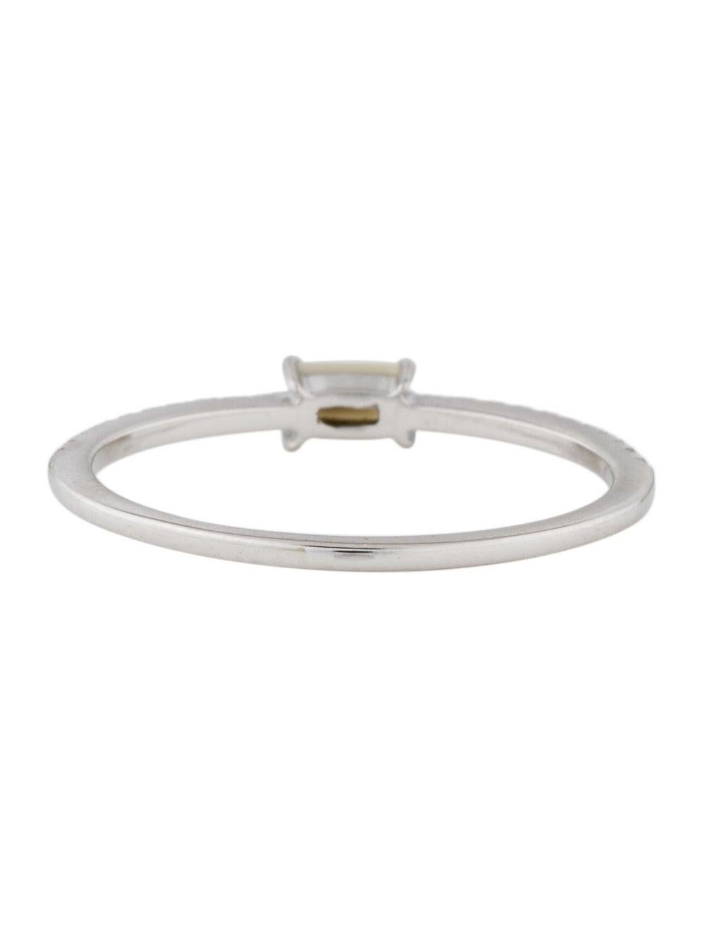 14 Karat Weißgold Perlmutt Stapelbarer Ring Geburtsstein Ring, Juni (Zeitgenössisch) im Angebot