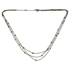 Collana con pietre preziose a più fili in oro bianco 14 carati da 18" #24469