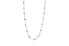 Collana di perle Akoya multicolore in oro bianco 14 carati con catena sottile e strato di perle Dainty