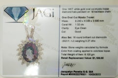 14 Karat White Gold Mystic Topaz and Diamond Pendant Necklace #12879