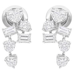 Orecchini con diamanti a forma multipla in oro bianco 14 carati Nature 1,62 Carati SI/H
