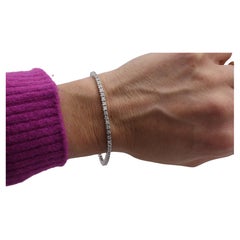 14 Karat Weißgold Natürliche 3,00 Karat Diamant Tennis Line Armband