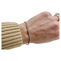 Bracelet de tennis en or blanc 14 carats avec diamants ronds Nature 4.29 carats