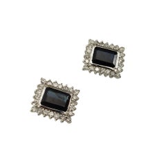 14 Karat White Gold Natural Sapphire and Diamond Earrings #18653