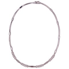 Collier en or blanc 14 carats avec chaîne de 1,50 carat, 21,83 grammes