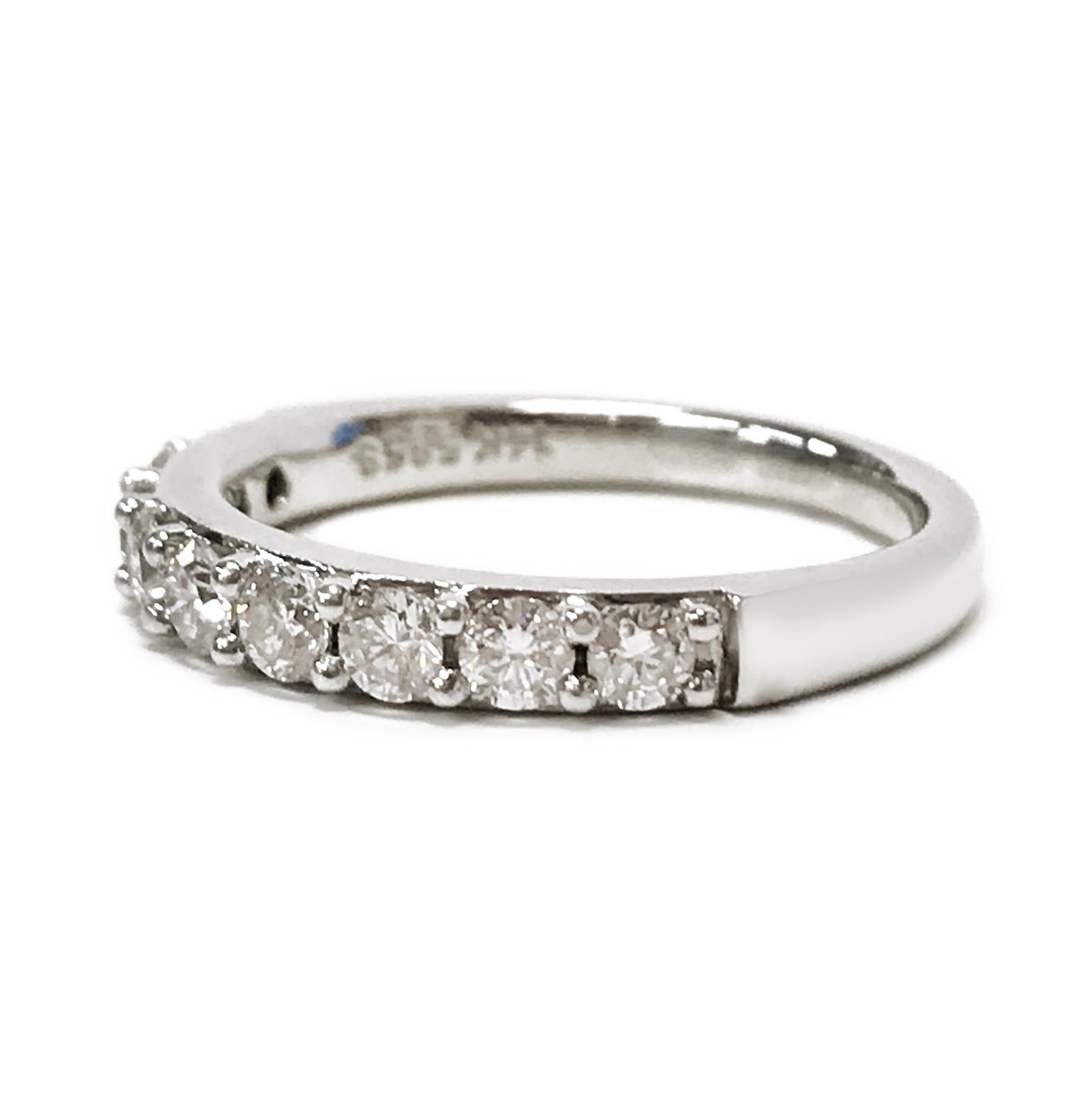 Contemporary White Gold Half Eternity Diamond Ring For Sale