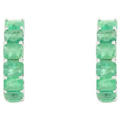 Emerald Hoop Earrings