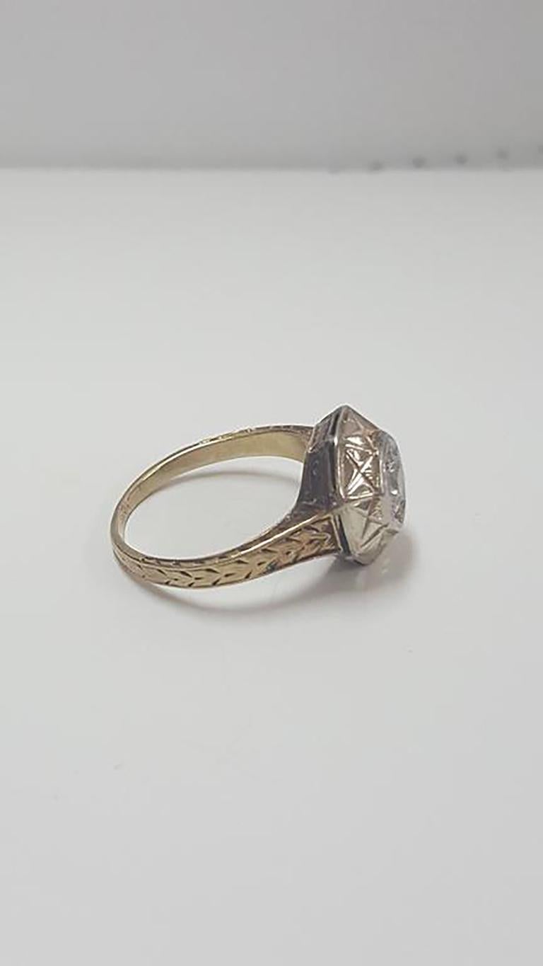 Diamond Antique Ring 14 Karat  Size 3 3/4