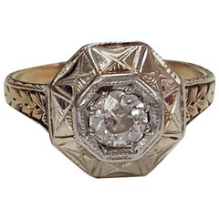 Diamond Antique Ring 14 Karat  Size 3 3/4"
