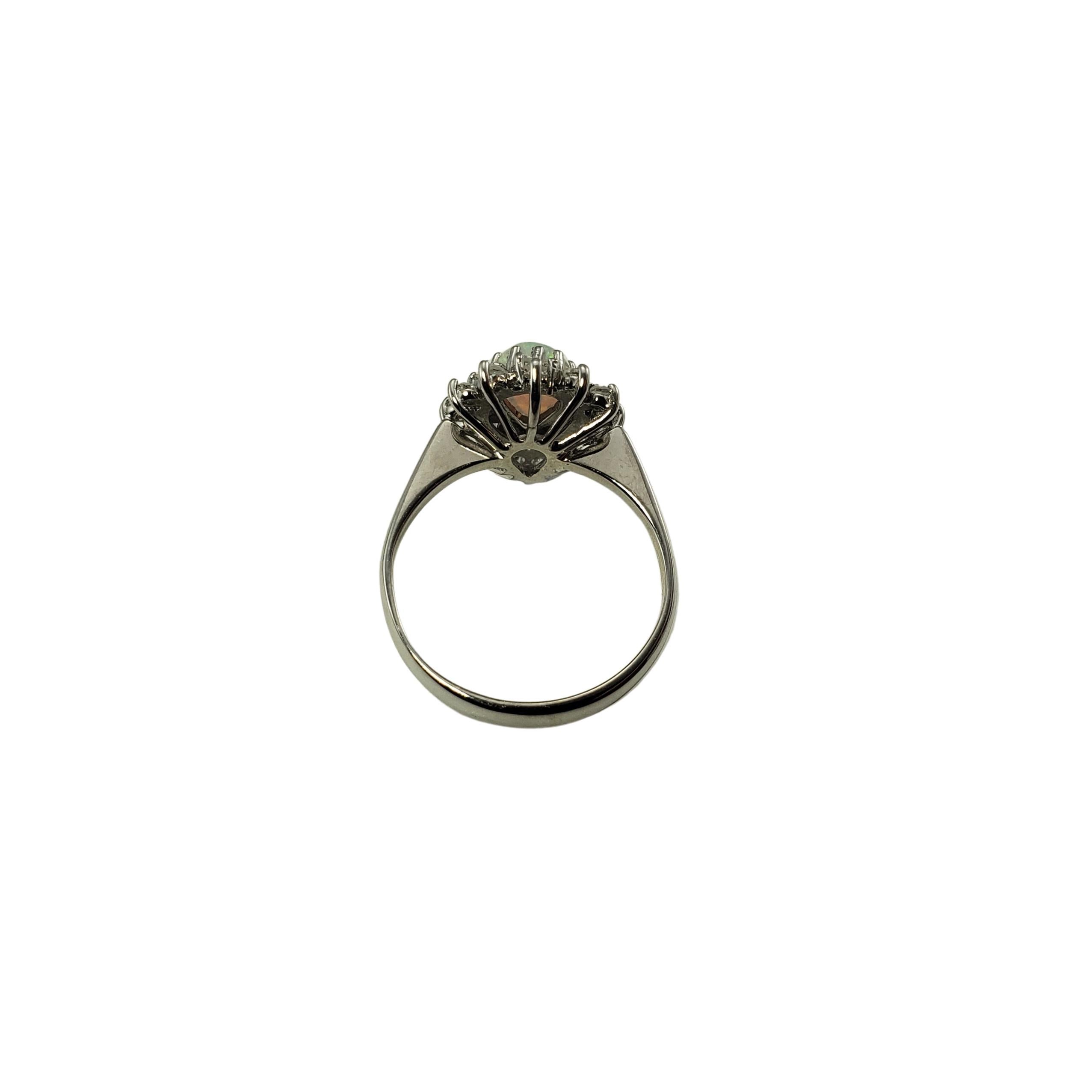 14 Karat White Gold Opal and Diamond Ring For Sale 1