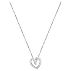 14 Karat White Gold Open Heart Necklace