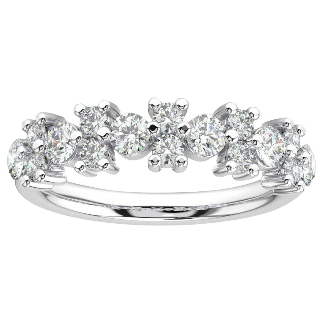 14 Karat White Gold Orchid Diamond Cluster Ring '1 Carat' For Sale