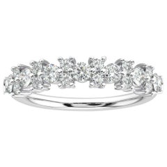 14 Karat White Gold Orchid Diamond Cluster Ring '3/4 Carat'