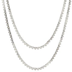 14 Karat White Gold Ornate Double Layer Diamond Collar Necklace