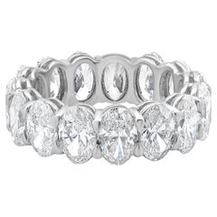 14 Karat White Gold Oval Cut Diamond Eternity Band