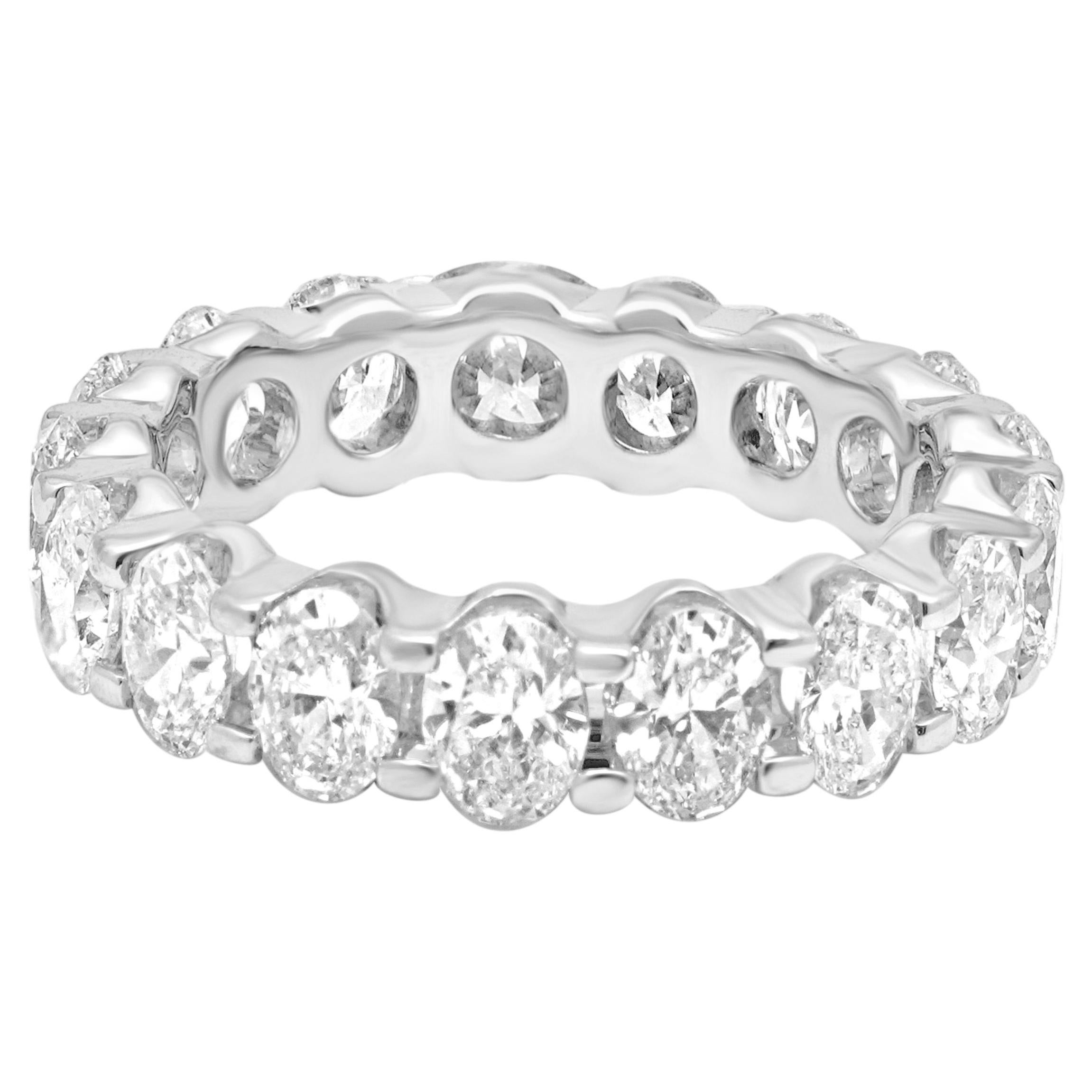 14 Karat White Gold Oval Cut Eternity Diamond Ring