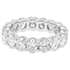 14 Karat White Gold Oval Cut Eternity Diamond Ring