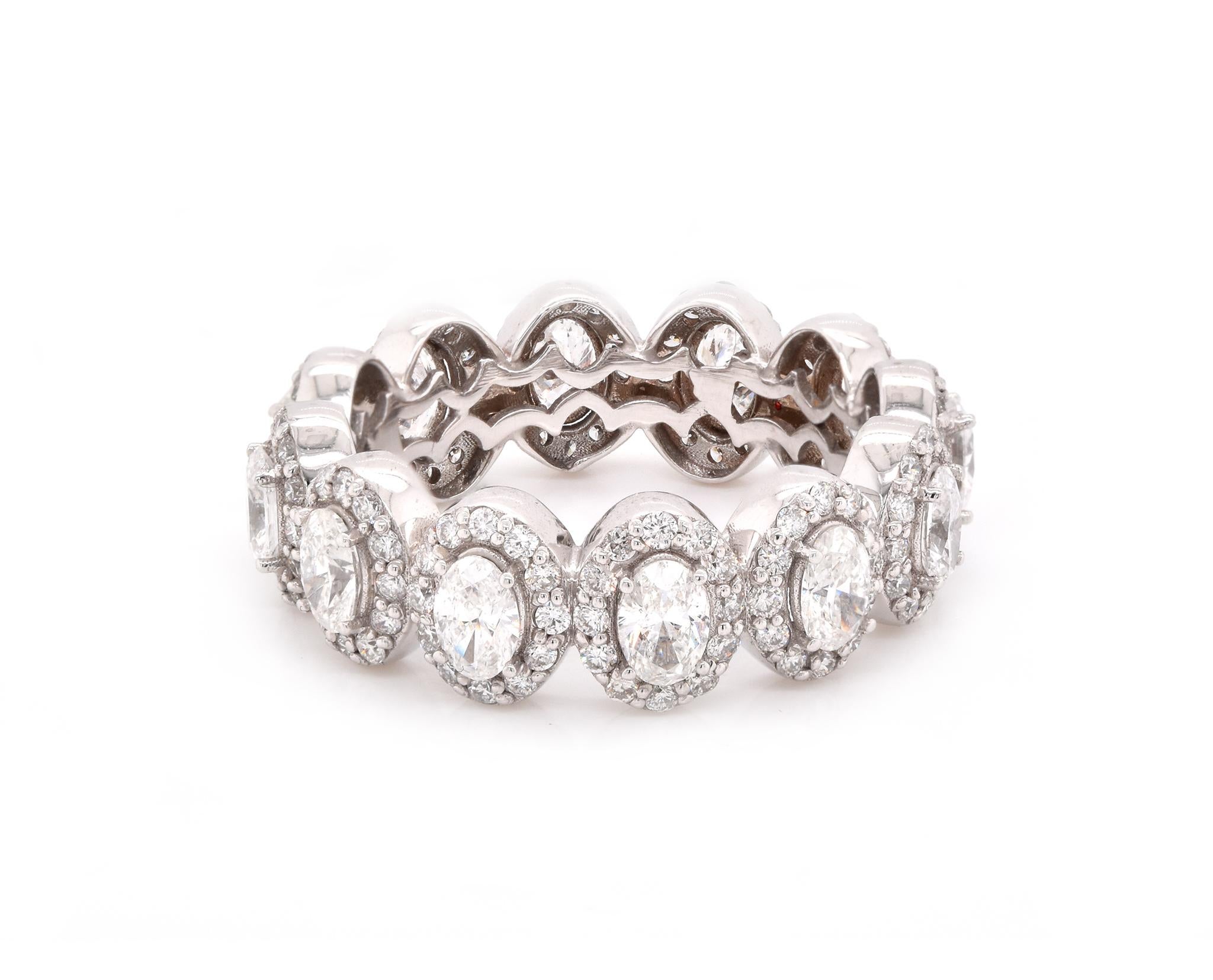 oval halo eternity band