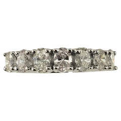 14 Karat Weißgold Ovaler Diamant-Hochzeitsring Größe 6,5 #18657