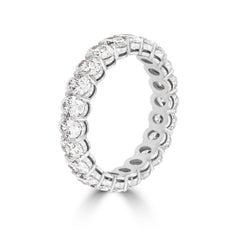 14 Karat White Gold Oval Eternity Diamond Ring '3 Carat'
