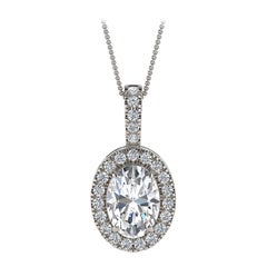 14 Karat White Gold Oval Halo Diamond '3/4 Carat'