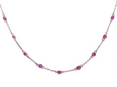 14 Karat White Gold Oval Link Necklace