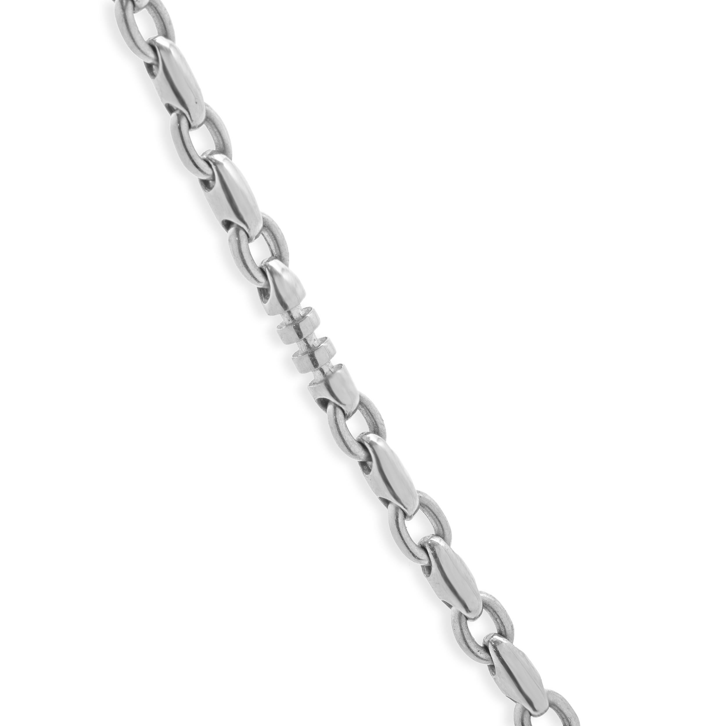 14 Karat White Gold Oval Link Chain In Excellent Condition For Sale In Scottsdale, AZ