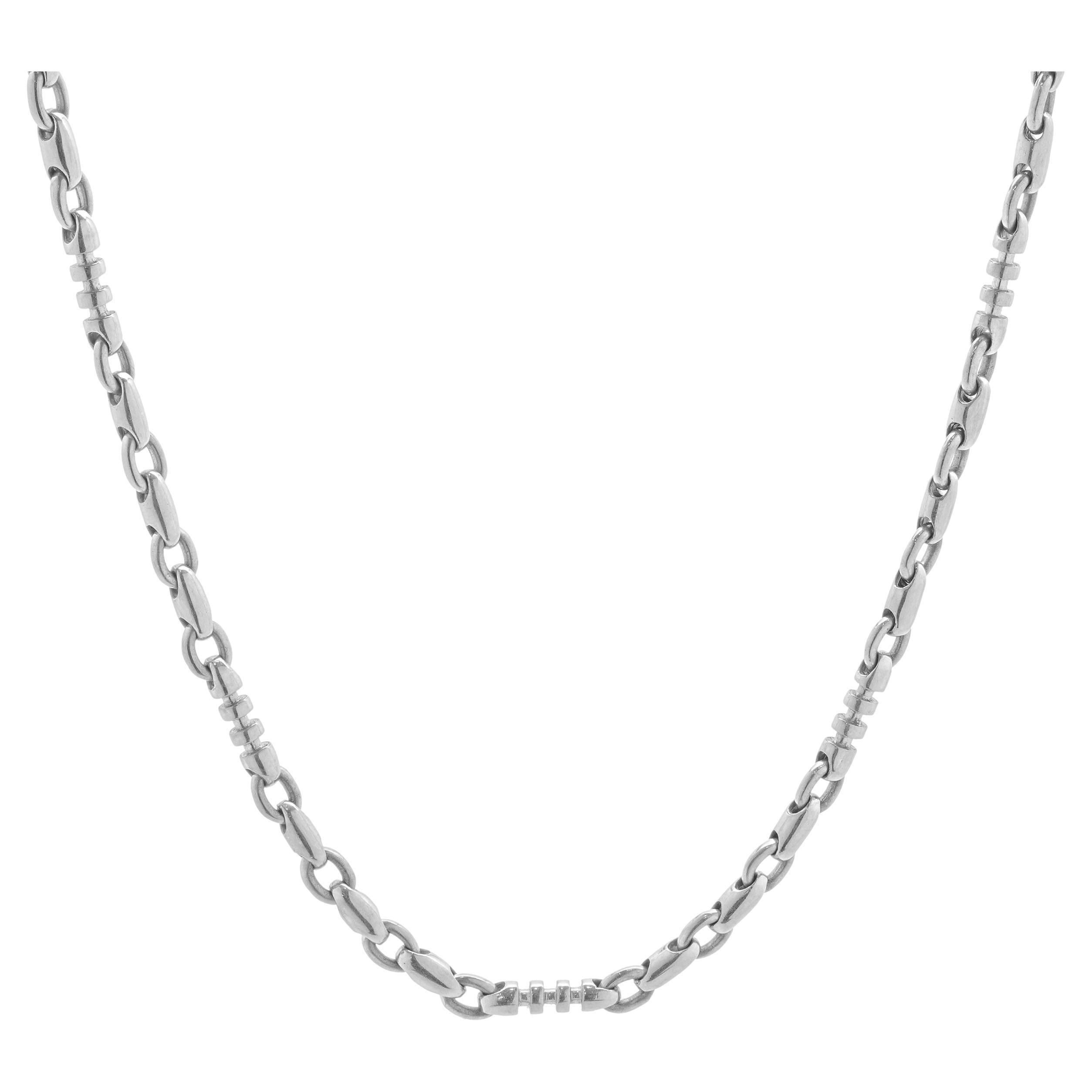 14 Karat Weißgold Oval Link Kette