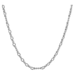 14 Karat White Gold Oval Link Chain