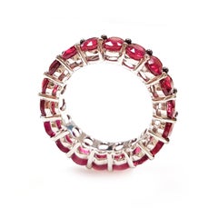 14 Karat White Gold Oval Ruby Eternity Band